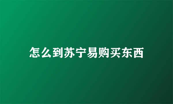 怎么到苏宁易购买东西