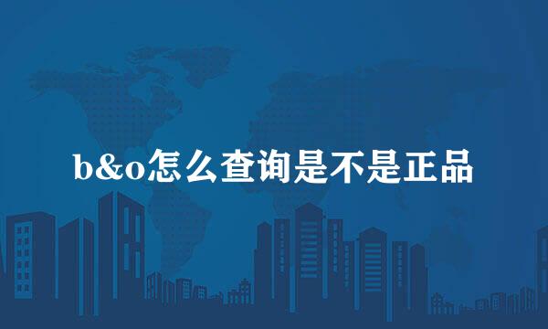 b&o怎么查询是不是正品