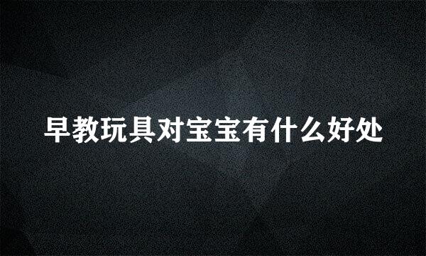 早教玩具对宝宝有什么好处
