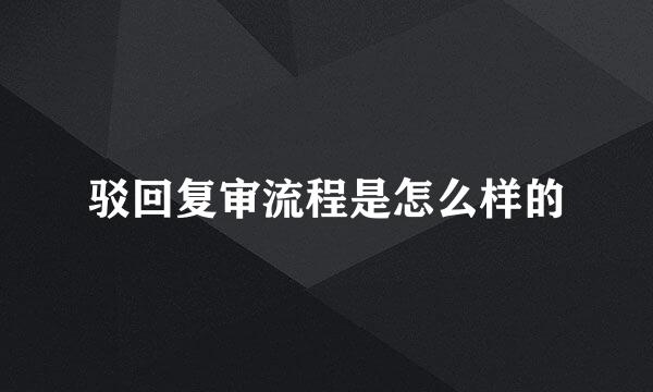 驳回复审流程是怎么样的