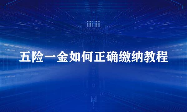 五险一金如何正确缴纳教程