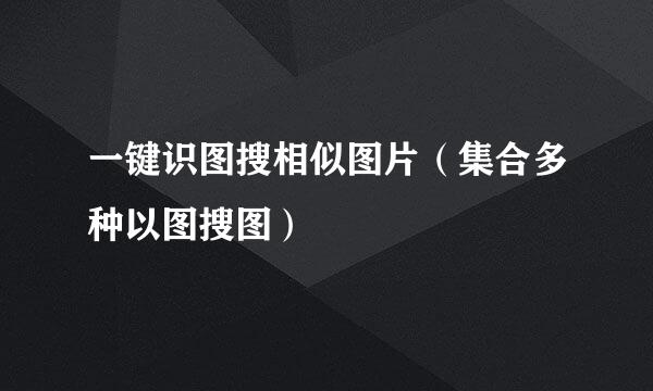 一键识图搜相似图片（集合多种以图搜图）