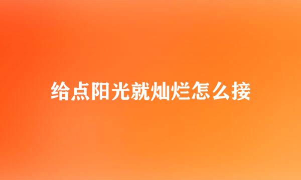 给点阳光就灿烂怎么接