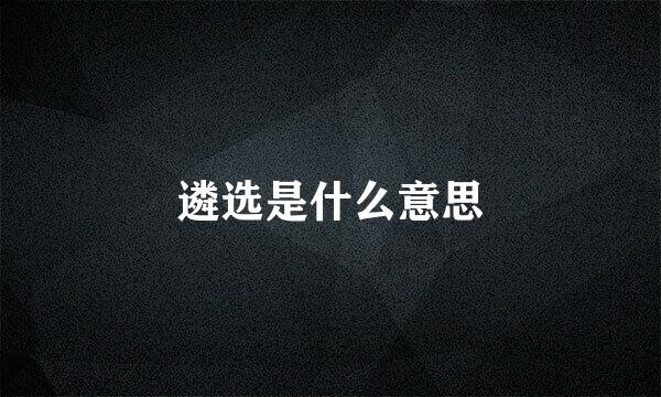 遴选是什么意思