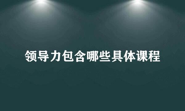 领导力包含哪些具体课程