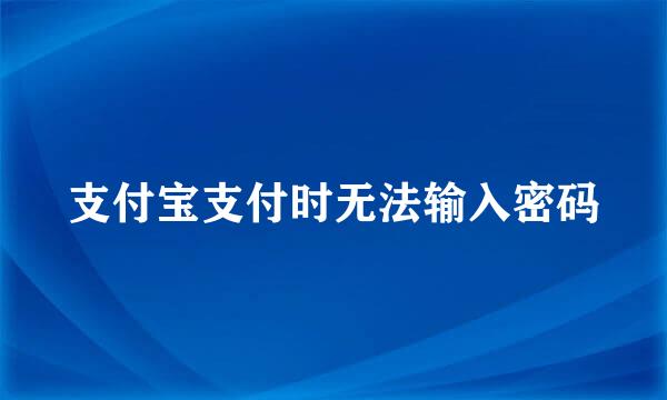 支付宝支付时无法输入密码