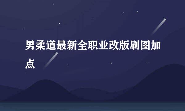 男柔道最新全职业改版刷图加点