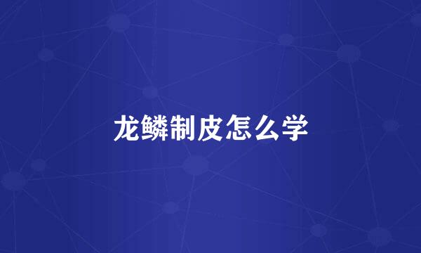 龙鳞制皮怎么学