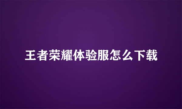 王者荣耀体验服怎么下载