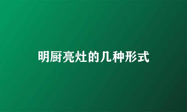明厨亮灶的几种形式