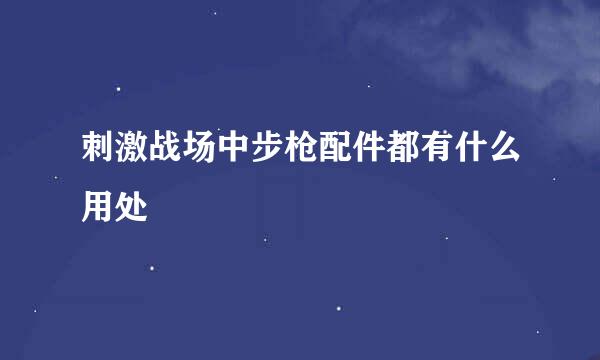 刺激战场中步枪配件都有什么用处