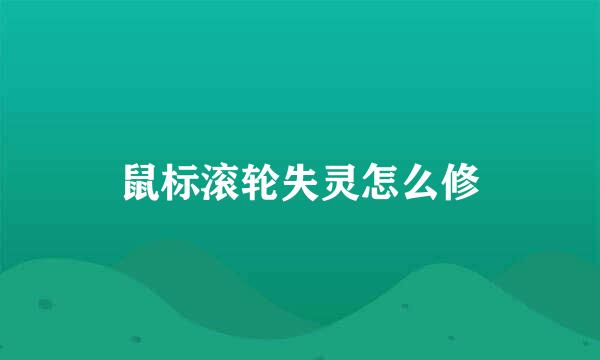 鼠标滚轮失灵怎么修