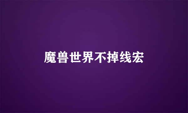 魔兽世界不掉线宏