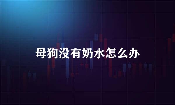 母狗没有奶水怎么办
