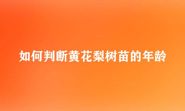 如何判断黄花梨树苗的年龄