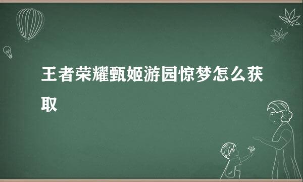王者荣耀甄姬游园惊梦怎么获取