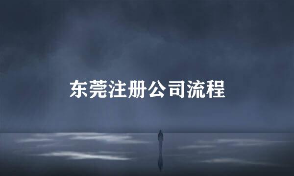 东莞注册公司流程