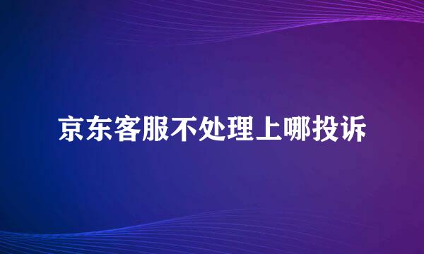 京东客服不处理上哪投诉