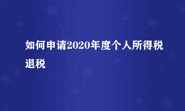 如何申请2020年度个人所得税退税