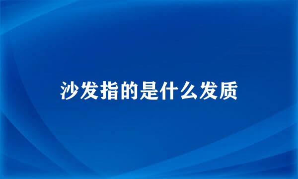 沙发指的是什么发质
