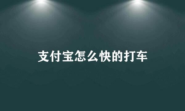 支付宝怎么快的打车