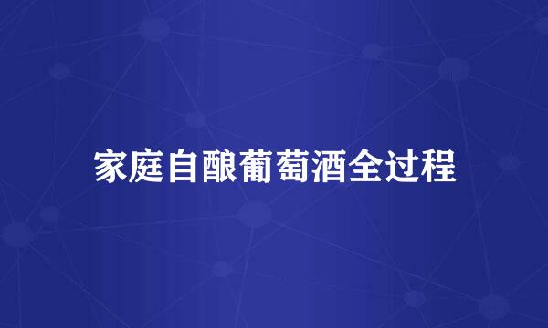 家庭自酿葡萄酒全过程