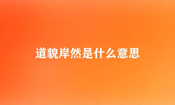 道貌岸然是什么意思