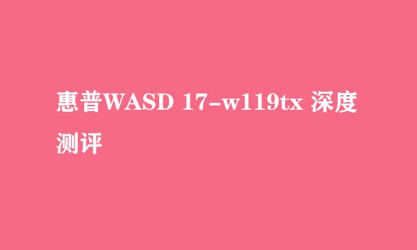 惠普WASD 17-w119tx 深度测评