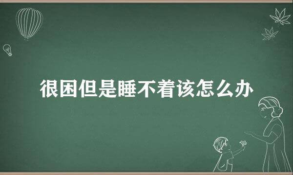 很困但是睡不着该怎么办