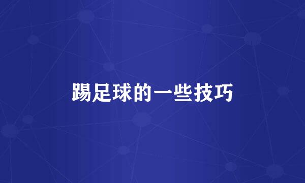 踢足球的一些技巧