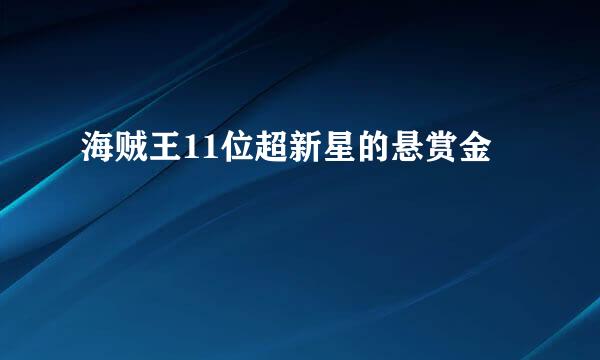 海贼王11位超新星的悬赏金
