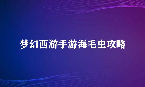 梦幻西游手游海毛虫攻略