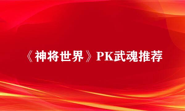 《神将世界》PK武魂推荐