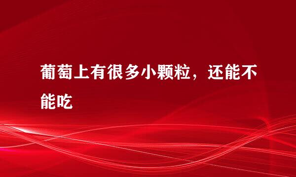 葡萄上有很多小颗粒，还能不能吃