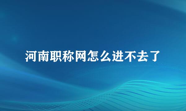 河南职称网怎么进不去了