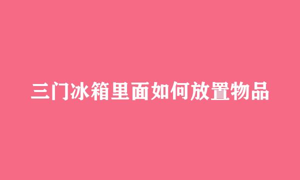 三门冰箱里面如何放置物品