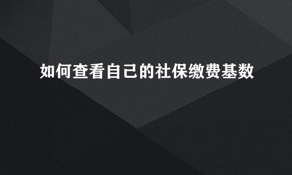 如何查看自己的社保缴费基数