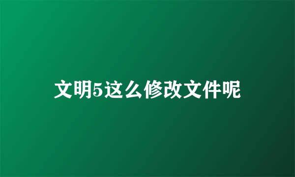 文明5这么修改文件呢