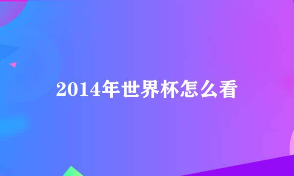 2014年世界杯怎么看