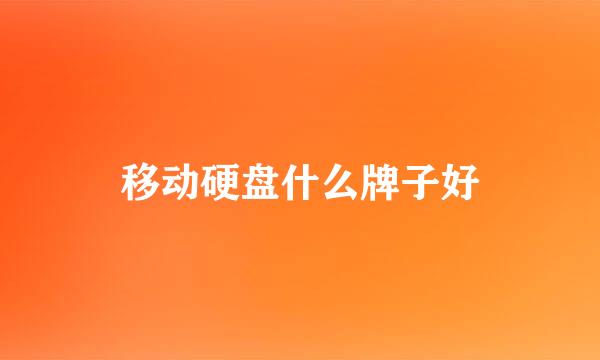 移动硬盘什么牌子好