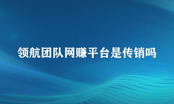 领航团队网赚平台是传销吗