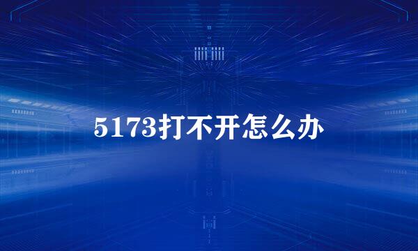 5173打不开怎么办