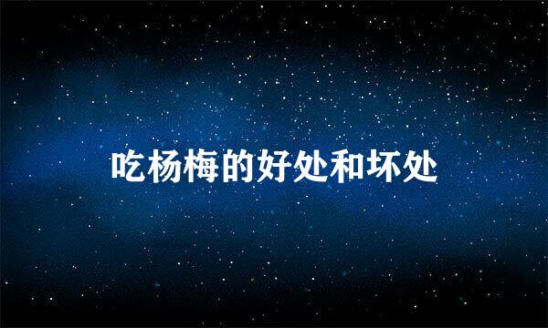 吃杨梅的好处和坏处