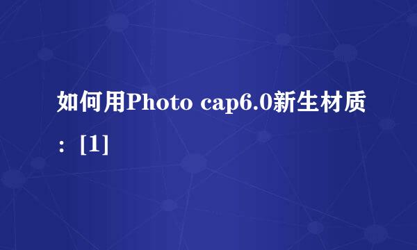 如何用Photo cap6.0新生材质：[1]