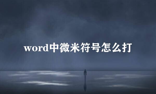 word中微米符号怎么打