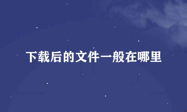 下载后的文件一般在哪里