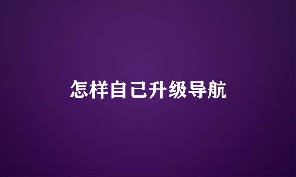 怎样自己升级导航