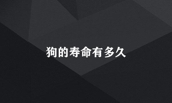 狗的寿命有多久