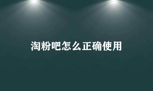 淘粉吧怎么正确使用
