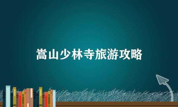嵩山少林寺旅游攻略